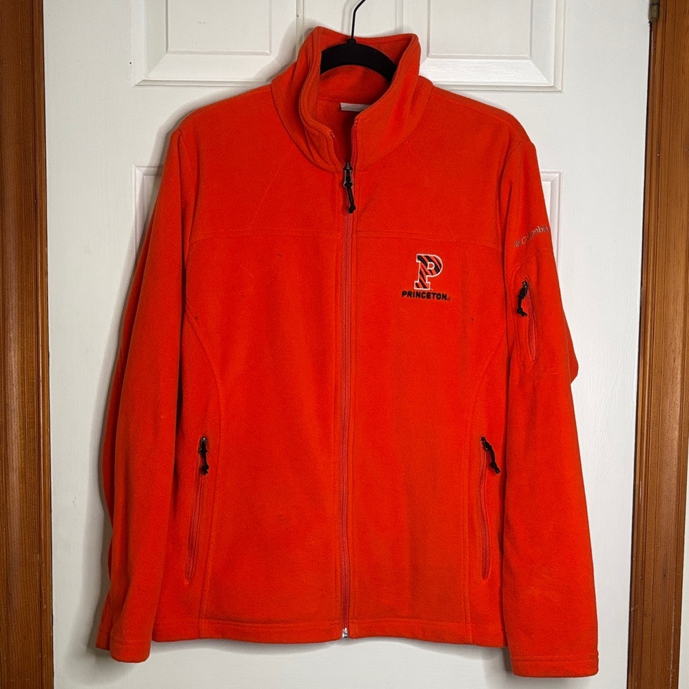 Princeton University Orange Zip Fleece Jacket | Large, Columbia